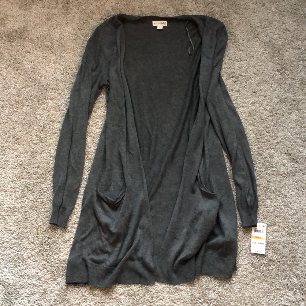 *SOLD* NEW Maison Jules Grey Duster Cardigan - Picture 2 of 5